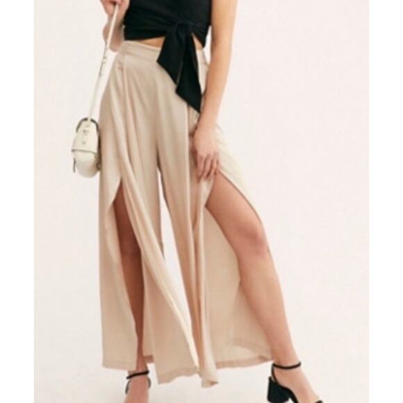 Onia Pants Womens Medium Sunset Stand Wide Leg Flowy Sheer High Slit Coastal - Picture 1 of 9